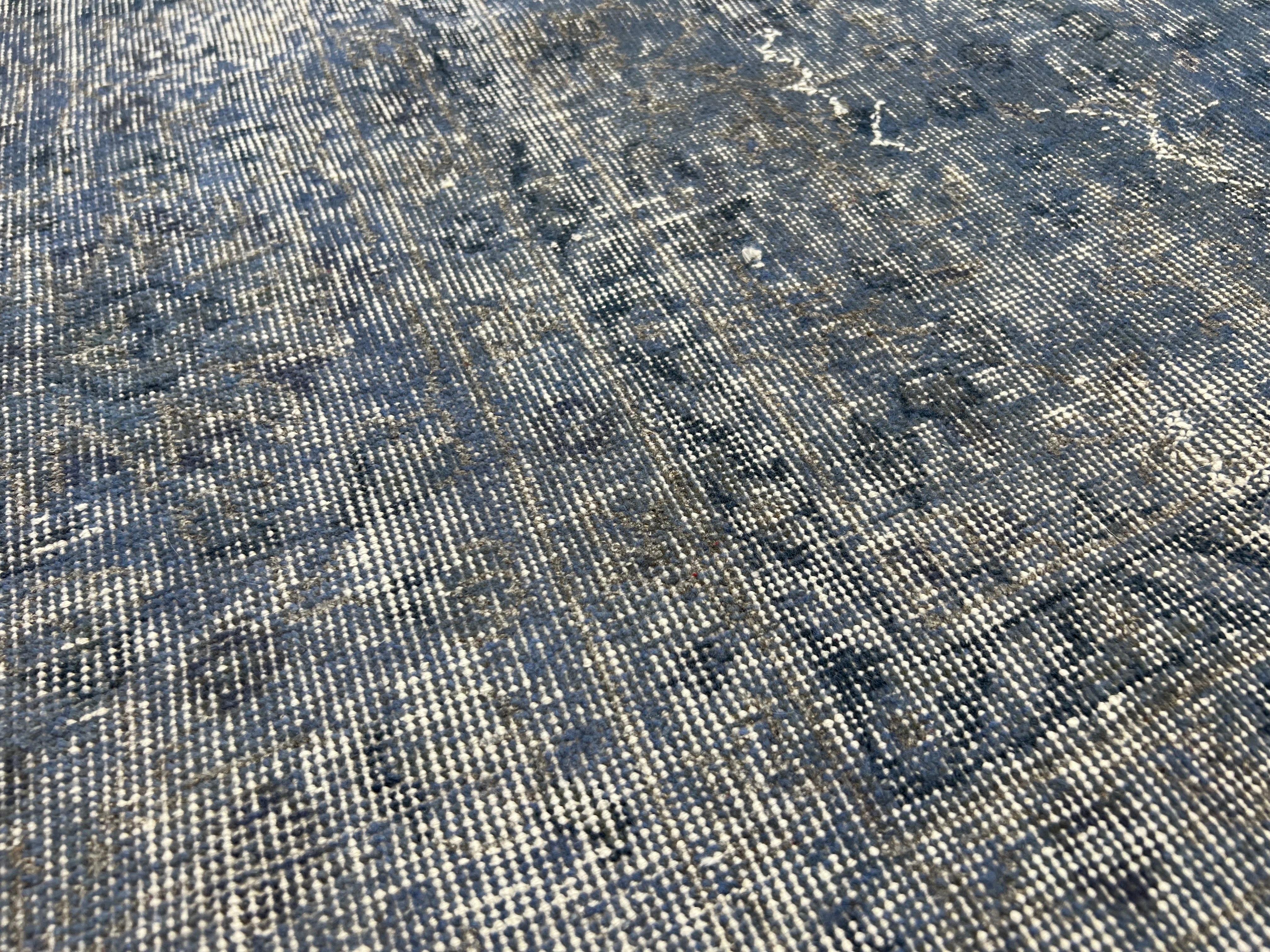 Hand-Knotted 10x13 Ft Light Blue Handmade Turkish Large Area Rug, Modern Living Room Carpet For Sale