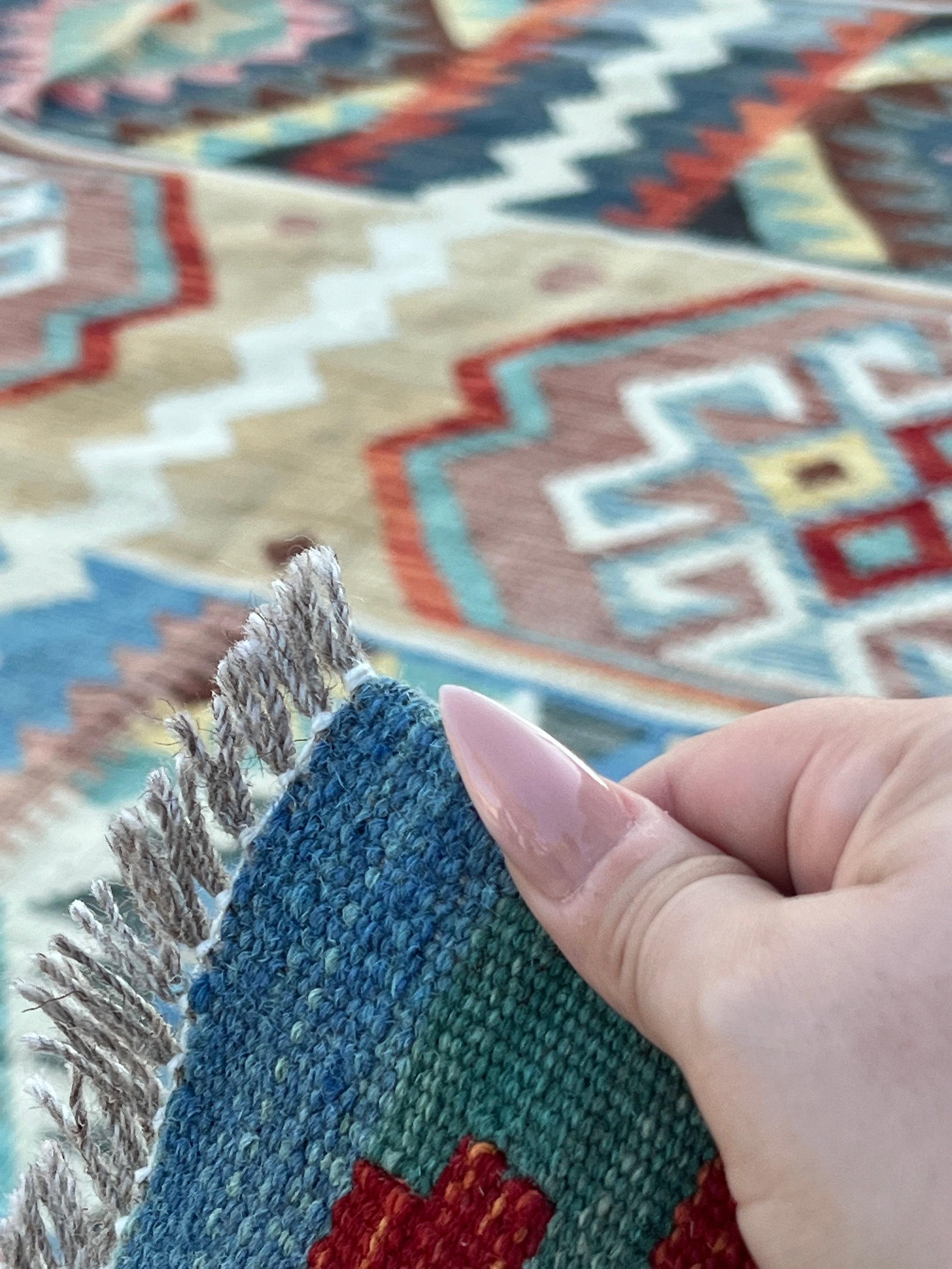 10x13 Hand-Knotted Afghan Kilim Rug Premium Hand-Spun Afghan Wool Fair Trade For Sale 5