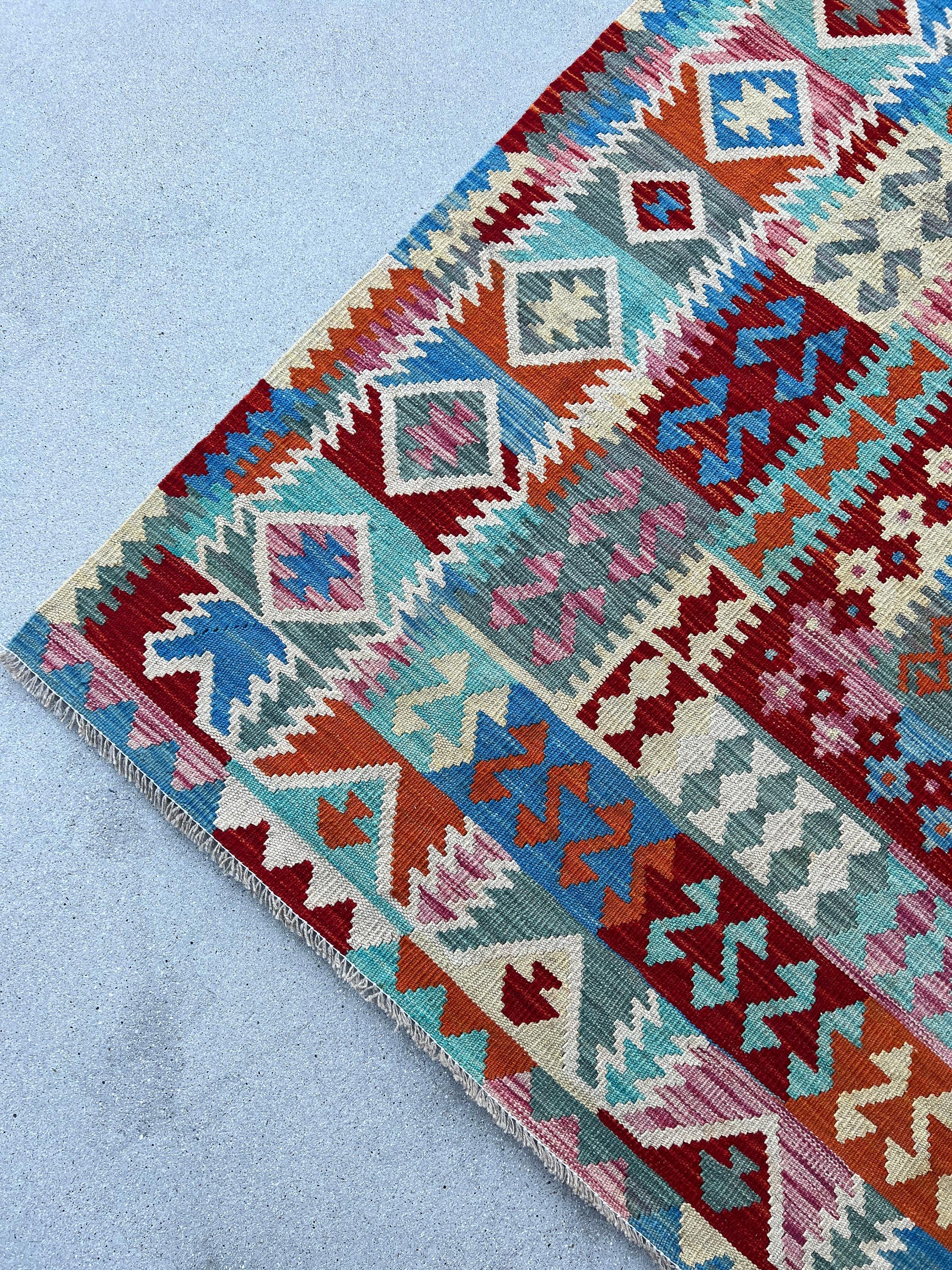 10x13 Hand-Knotted Afghan Kilim Rug Premium Hand-Spun Afghan Wool Fair Trade For Sale 5