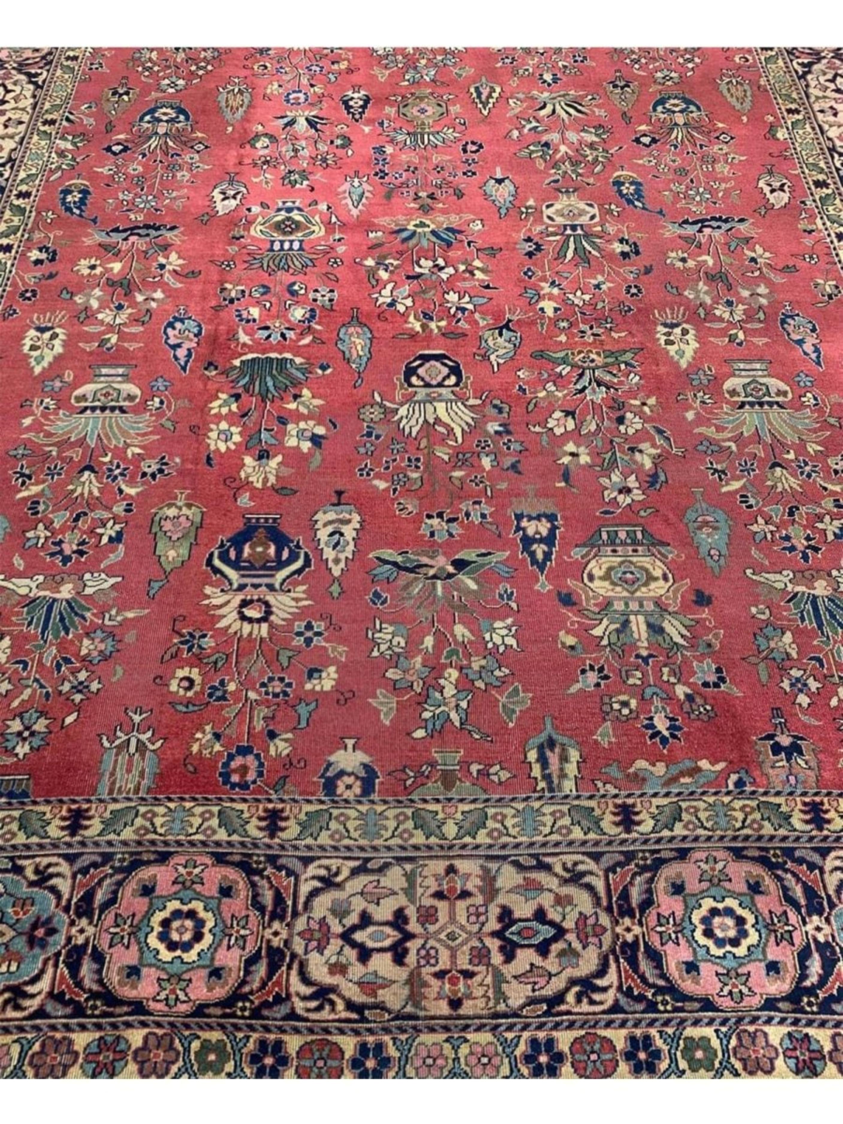 Persian 10x13 Hand Knotted Antique Turkish Sparta Area Rug For Sale