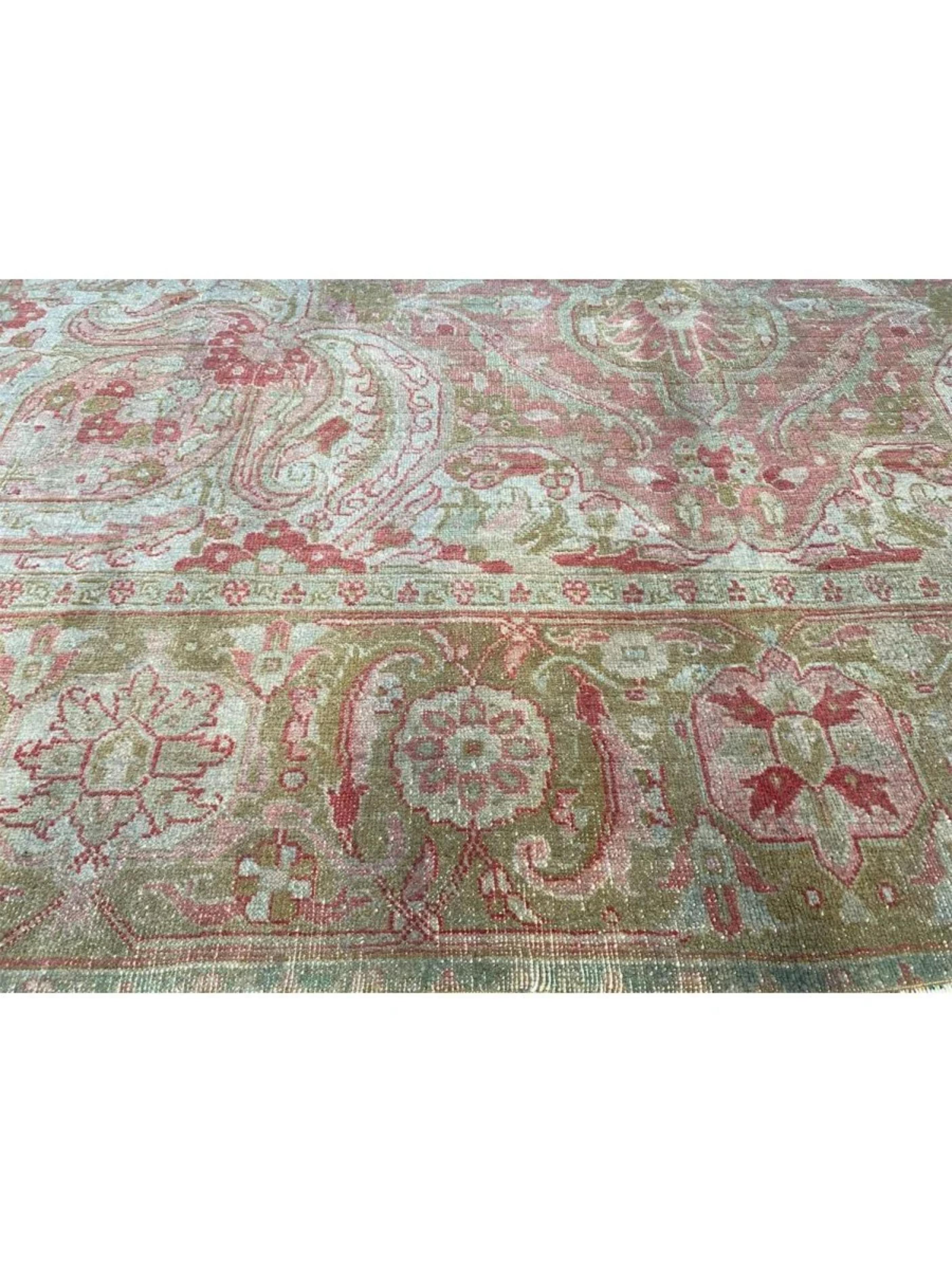 10x13 Hand Knotted Old Heriz Area Rug For Sale 2