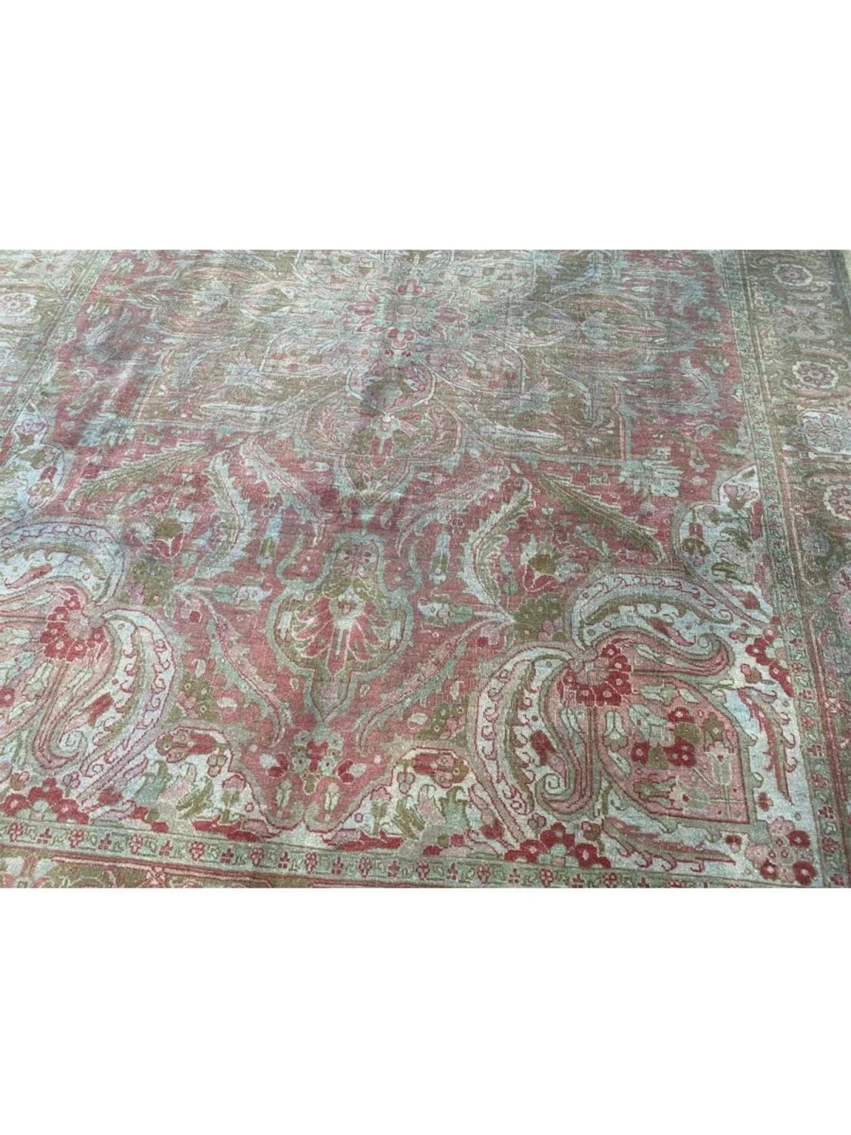Persian 10x13 Hand Knotted Old Heriz Area Rug For Sale