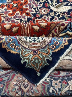 10x13 Hand-Knotted Old Kashmar Wool Area Rug with Floral Medallion