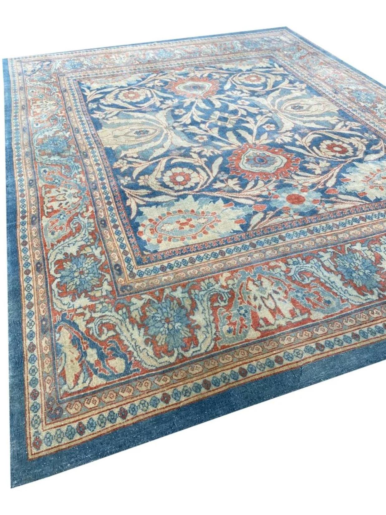 10x13 Hand-Knotted Old Persian Sultanabad Area Rug For Sale 5