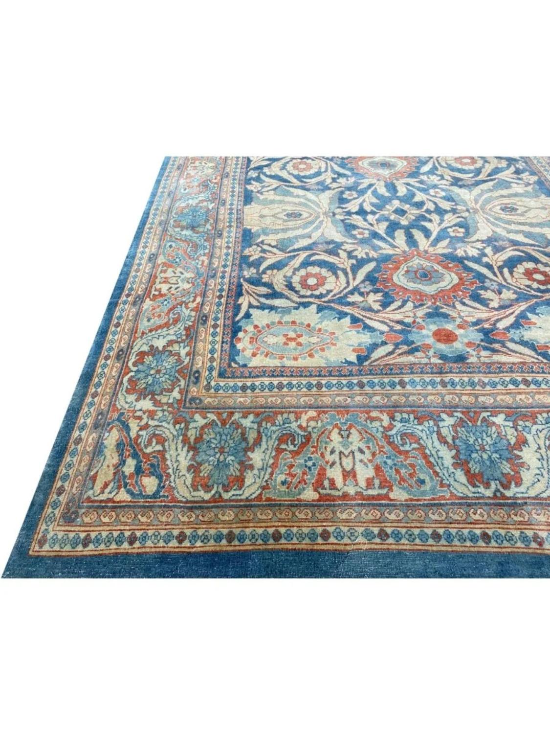 10x13 Hand-Knotted Old Persian Sultanabad Area Rug For Sale 6