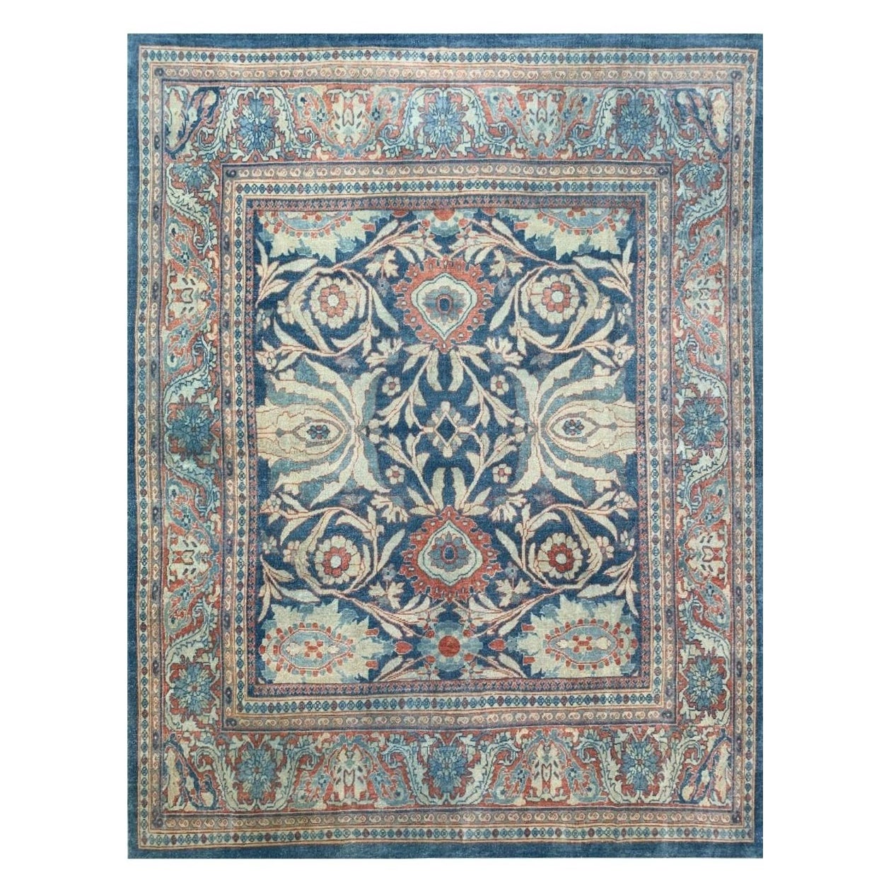 10x13 Hand-Knotted Old Persian Sultanabad Area Rug For Sale