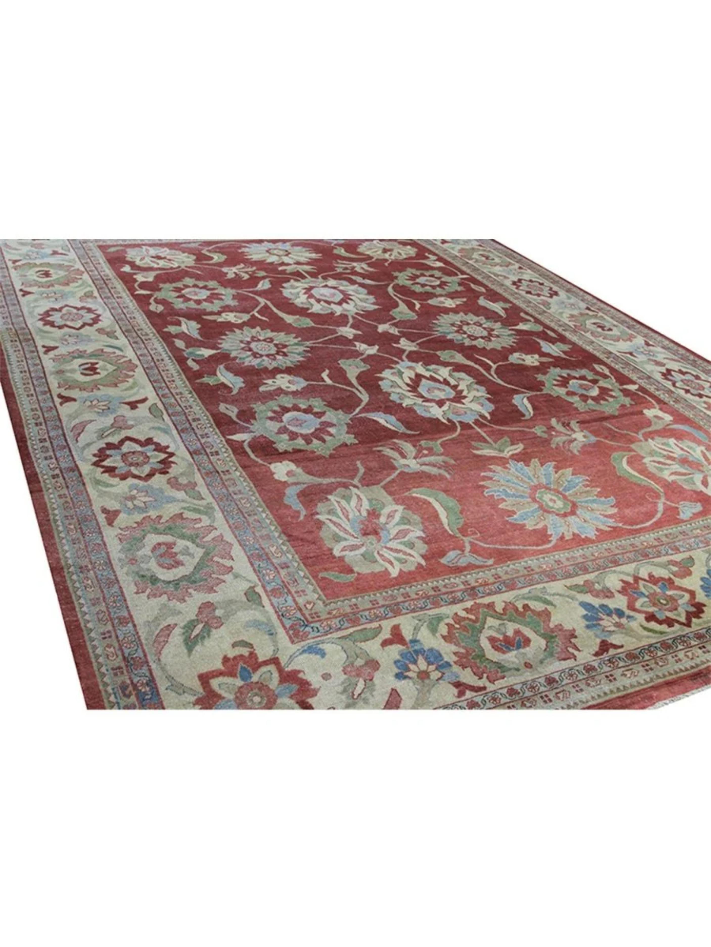 10x13 Hand Knotted Sultanabad Area Rug Persa en venta
