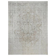 10x13 Hand-Knotted Vintage Distressed Tabriz Area Rug