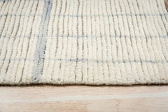 10x13 Ivory Hand-Knotted Wool Subtle Gridwork Geometric Modern Carpet Rug