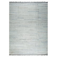 10x13 Ivory Hand-Knotted Wool Subtle Gridwork Geometric Modern Carpet Rug