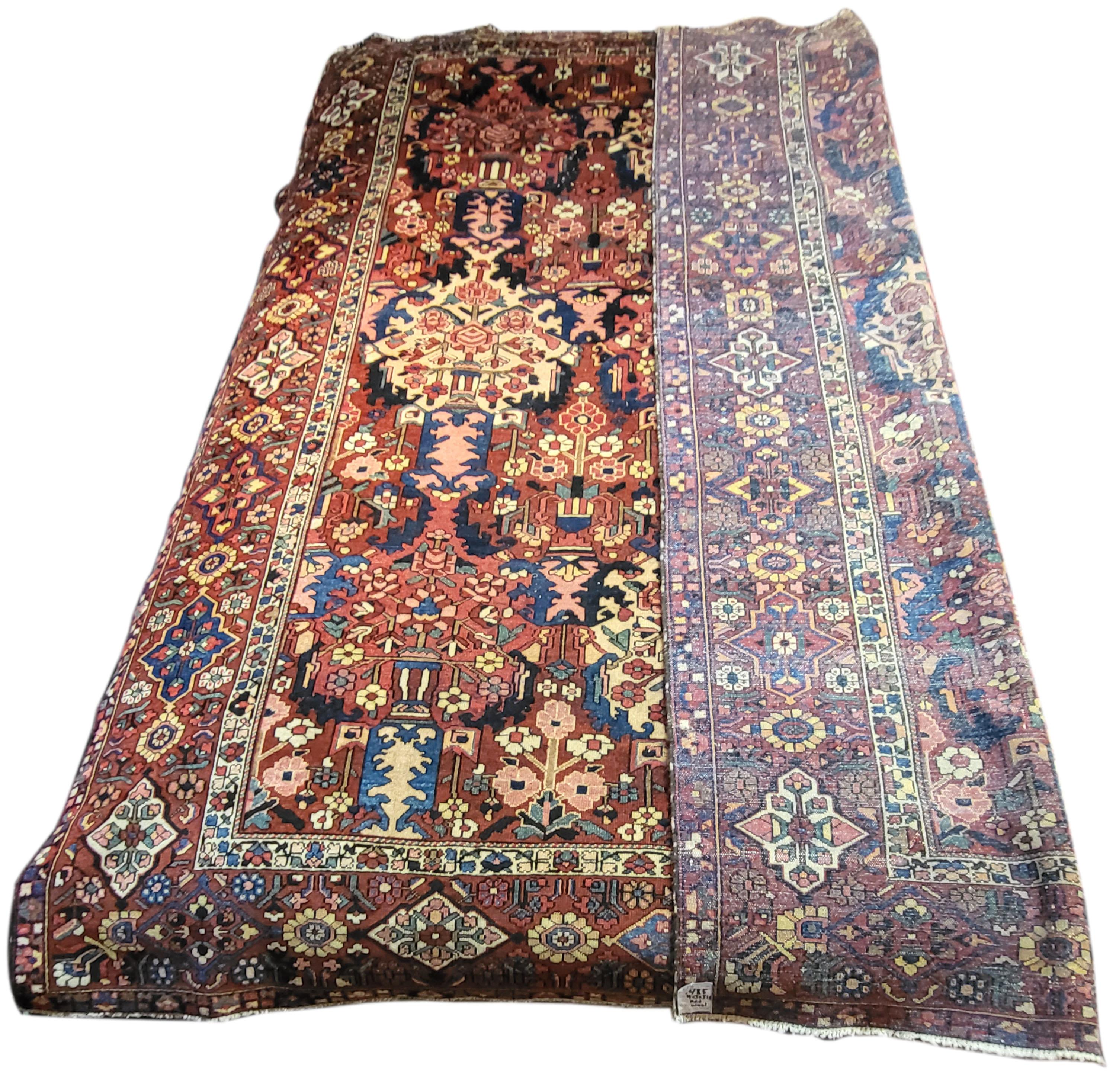 Hand-Knotted 10'x13' Rare Antique Persian Bakhtiari For Sale