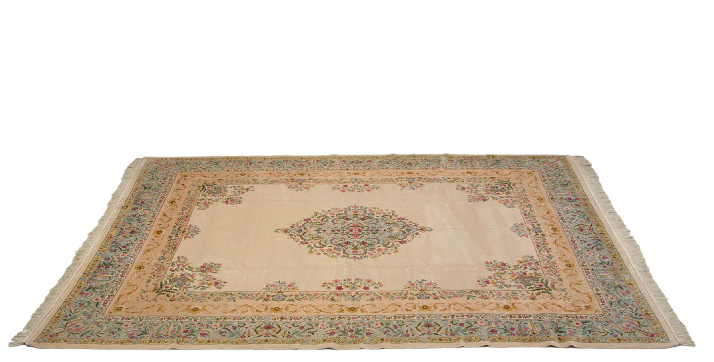 Annodato a mano Tappeto bulgaro d'epoca di pregio Kerman Design in vendita