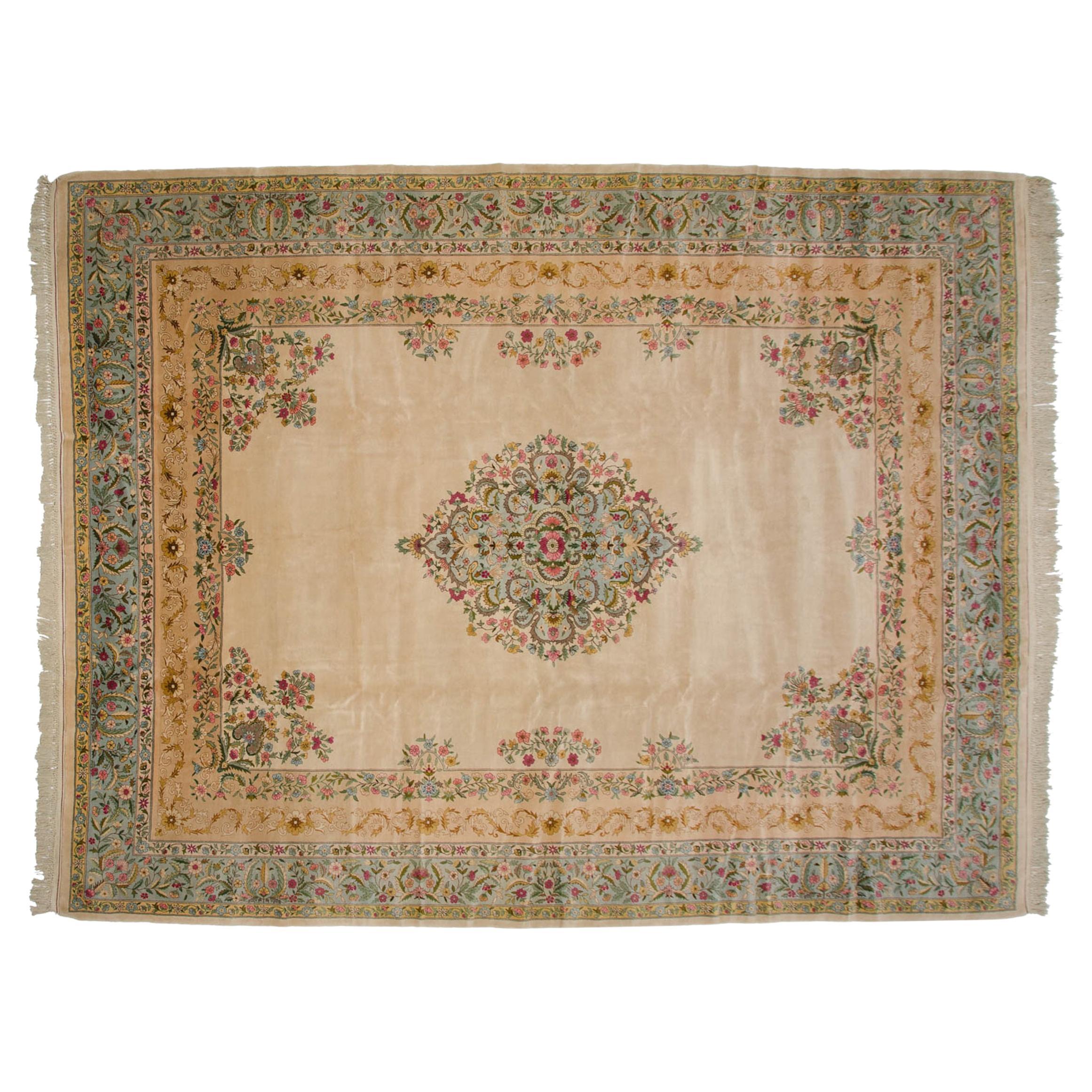 Vintage Fine Bulgarian Kerman Design Carpet