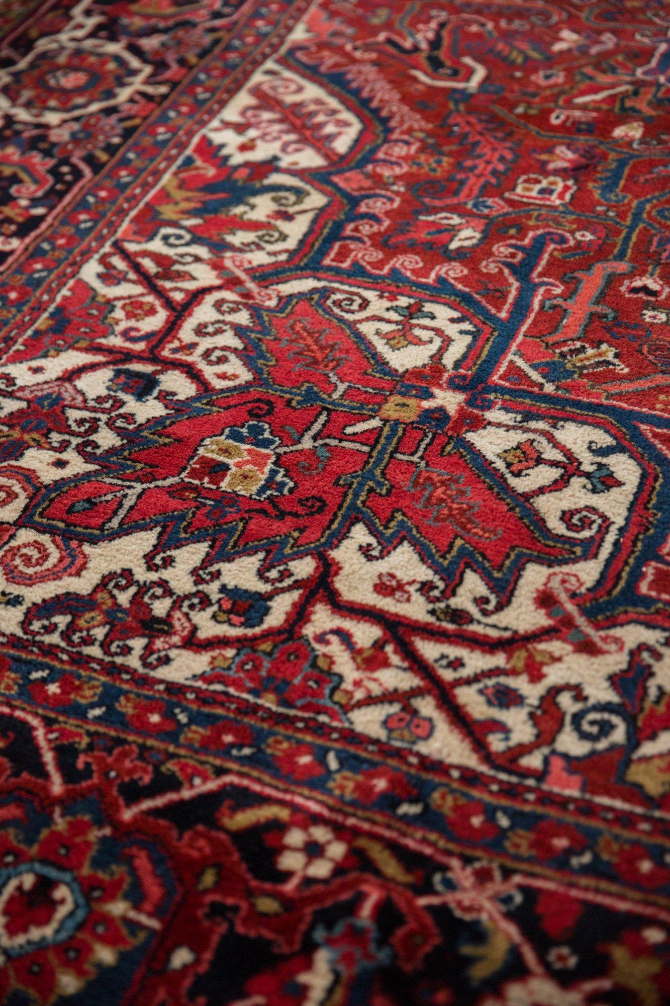 Mid-20th Century Vintage Heriz Carpet For Sale