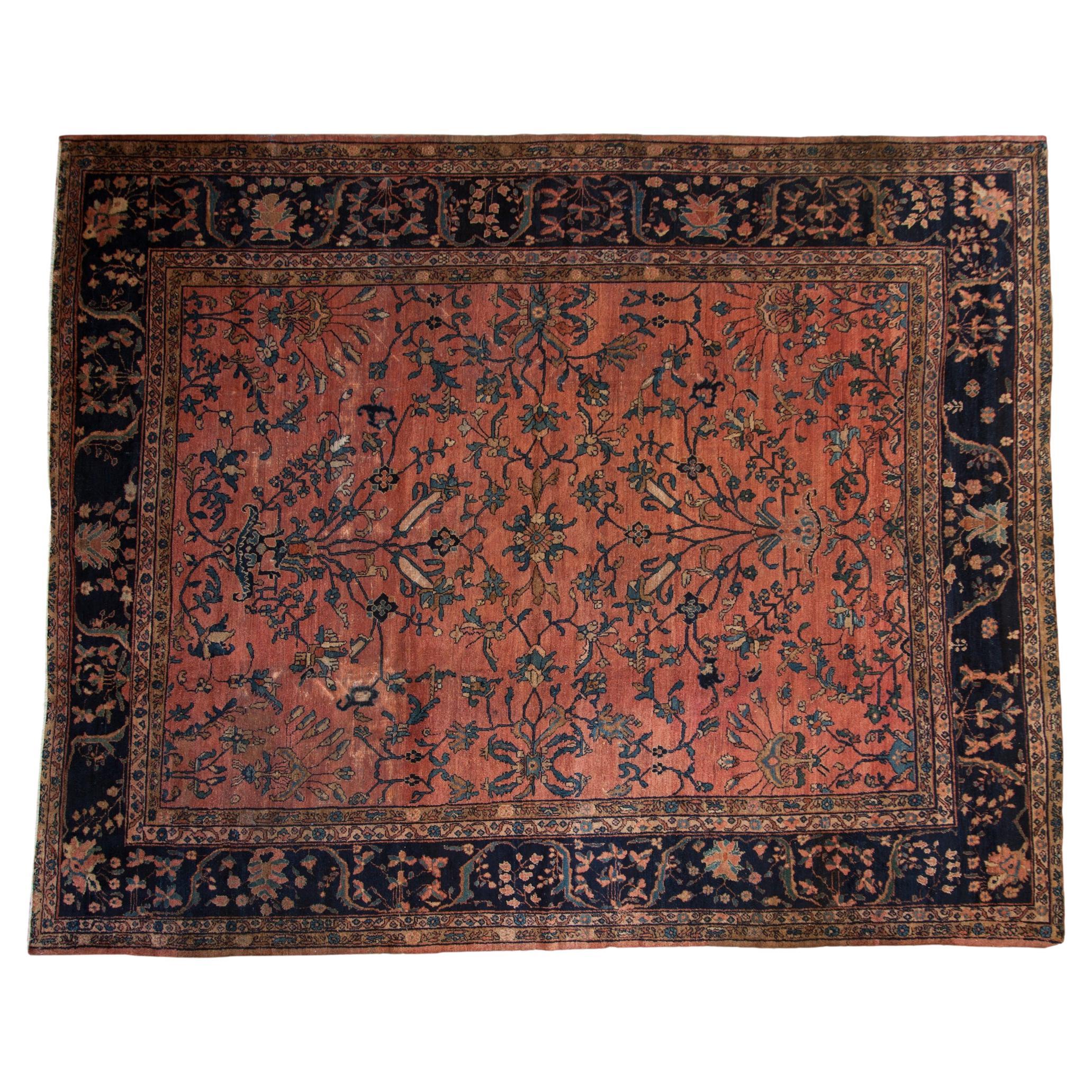 Large Deep Lively Vintage Carpet at 1stDibs