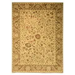 10
x13
10" Biscotti Brown Agra Leaf Design Zero Pile 100% Wool Hand Knotted Rug