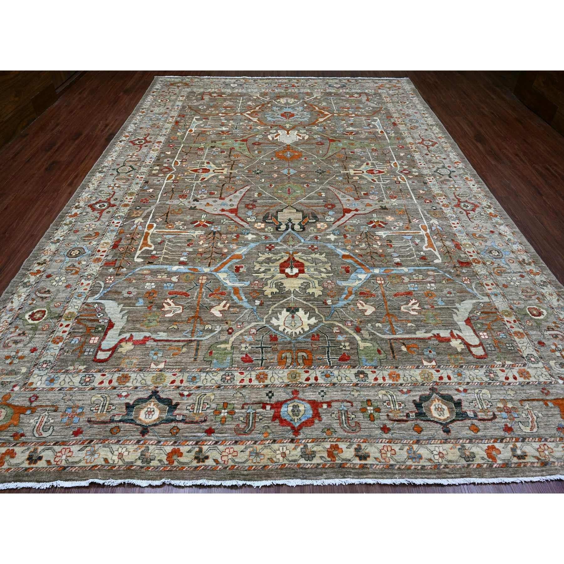 Cedar Brown, Peshawar Aryana with Bijar Garus Design, Colorful Pattern, Hand Knotted, Vegetable Dyes, Densely Woven, 100% Wool, Oriental Rug
Matières premières : Laine
Latex : Pas de poils 
hauteur : 0,25 pouces
Style : Traditionnel
Couleur primaire
