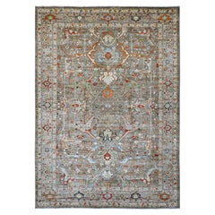 10'x13'10" Brown Peshawar Aryana with Bijar Garus Design Hand Knotted Wool RUg