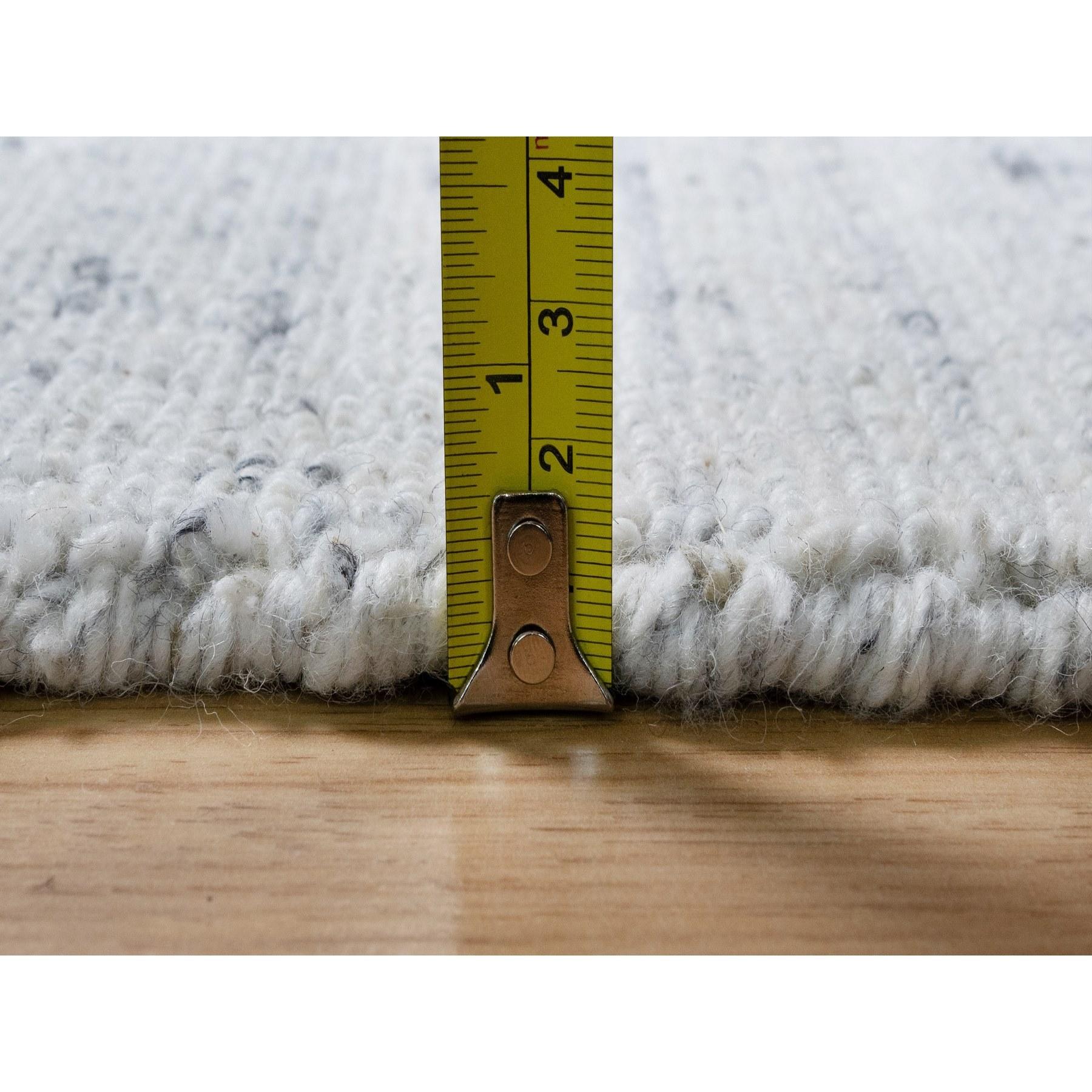10'x13'10' Frost Gray Hand Loomed Modern Striae Design Tone on Tone Wool Rug For Sale 4