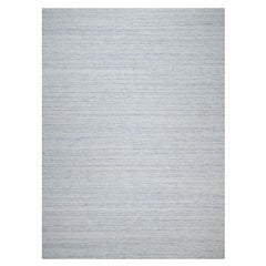 10'x13'10' Frost Gray Hand Loomed Modern Striae Design Tone on Tone Wool Rug