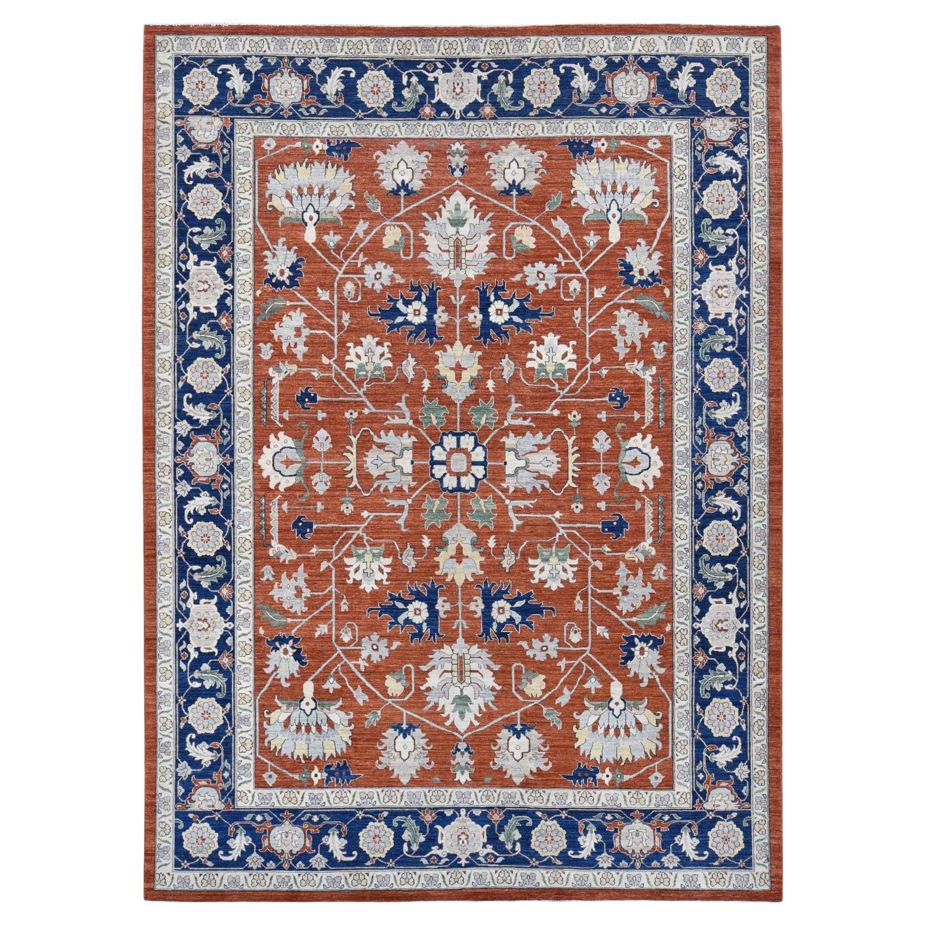 10'x13'10" Honigbraun, Antik Peshawar Heriz, Handgeknüpfter Teppich aus reiner Wolle