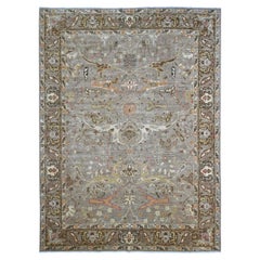 10'x13'2" Gray Peshawar with Bijar Garus Design Hand Knotted Wool Oriental Rug