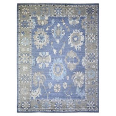 10'x13'4" Ägäisblau Afghanisch Angora Oushak Reine Wolle Handgeknüpft Orientteppich