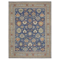 10'x13'4" Blue Northwest Persian with All Over Design Hand Knotted Pure Wool Rug