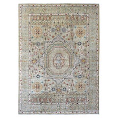 10'x13'4" Green 14th Century Mamluk Dynasty Pattern Hand Knotted Pure Wool Rug