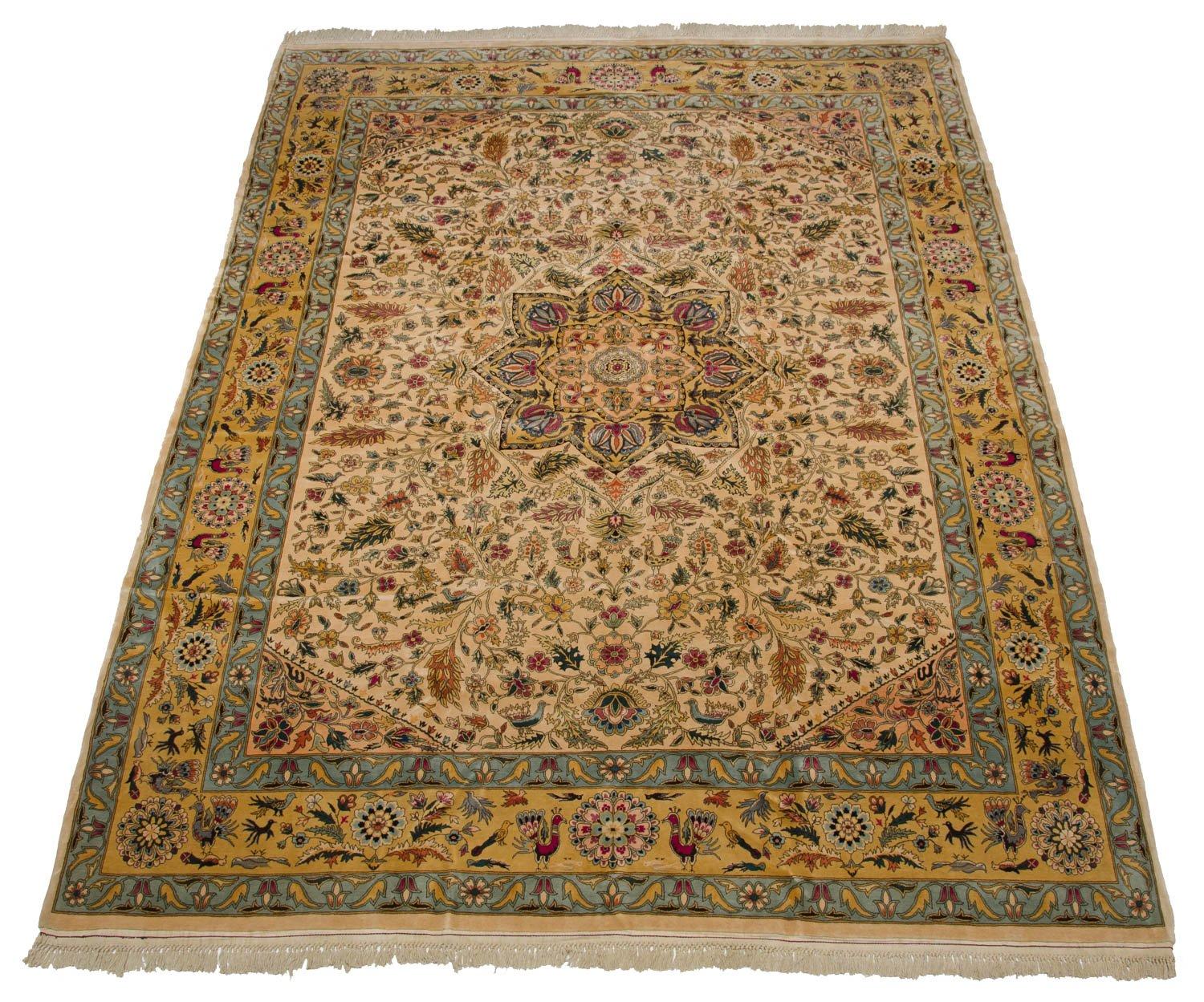 Vintage Fine Bulgarian Isfahan Design Carpet For Sale 2
