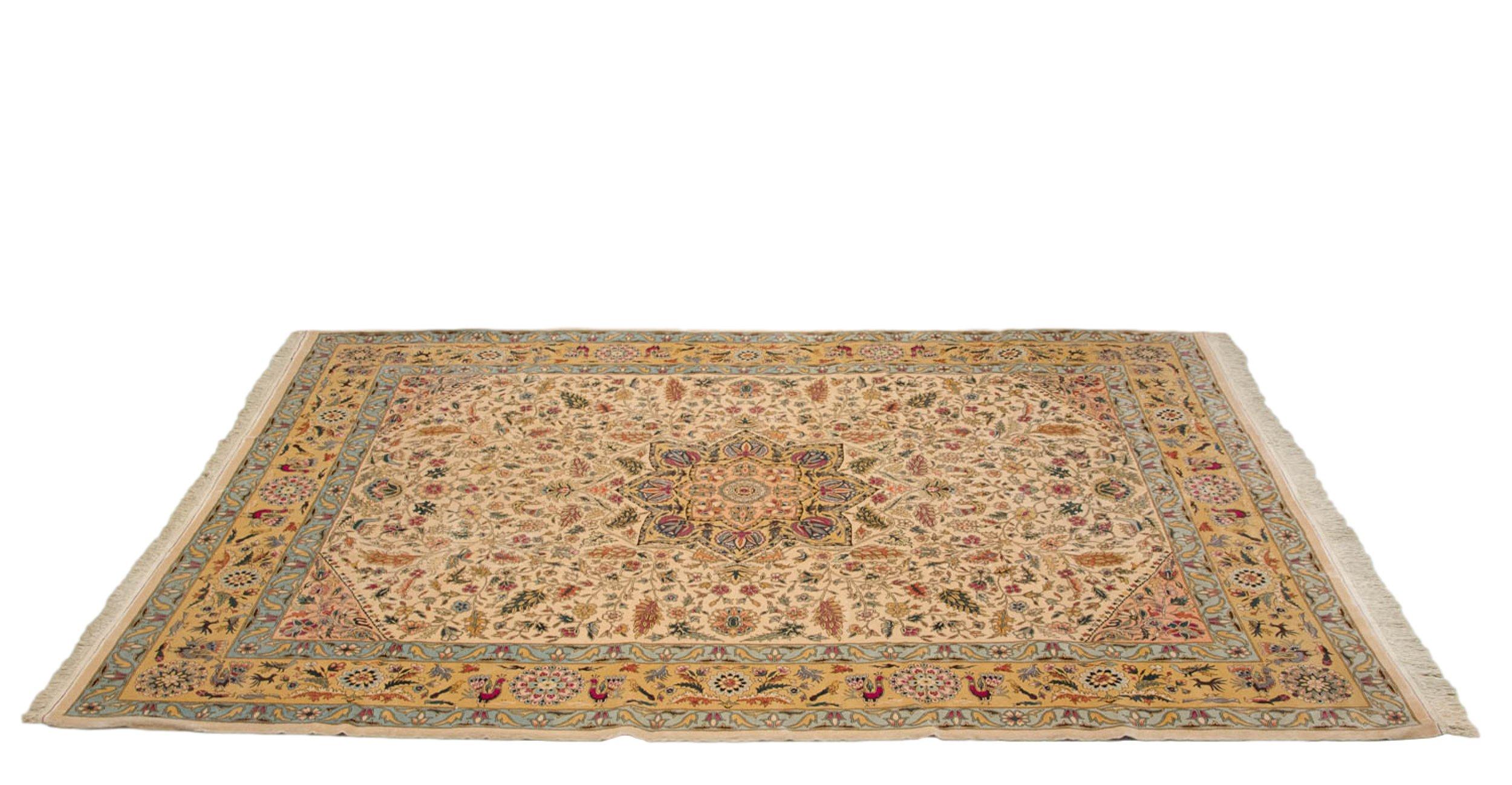 Vintage Fine Bulgarian Isfahan Design Carpet In Excellent Condition For Sale In Katonah, NY