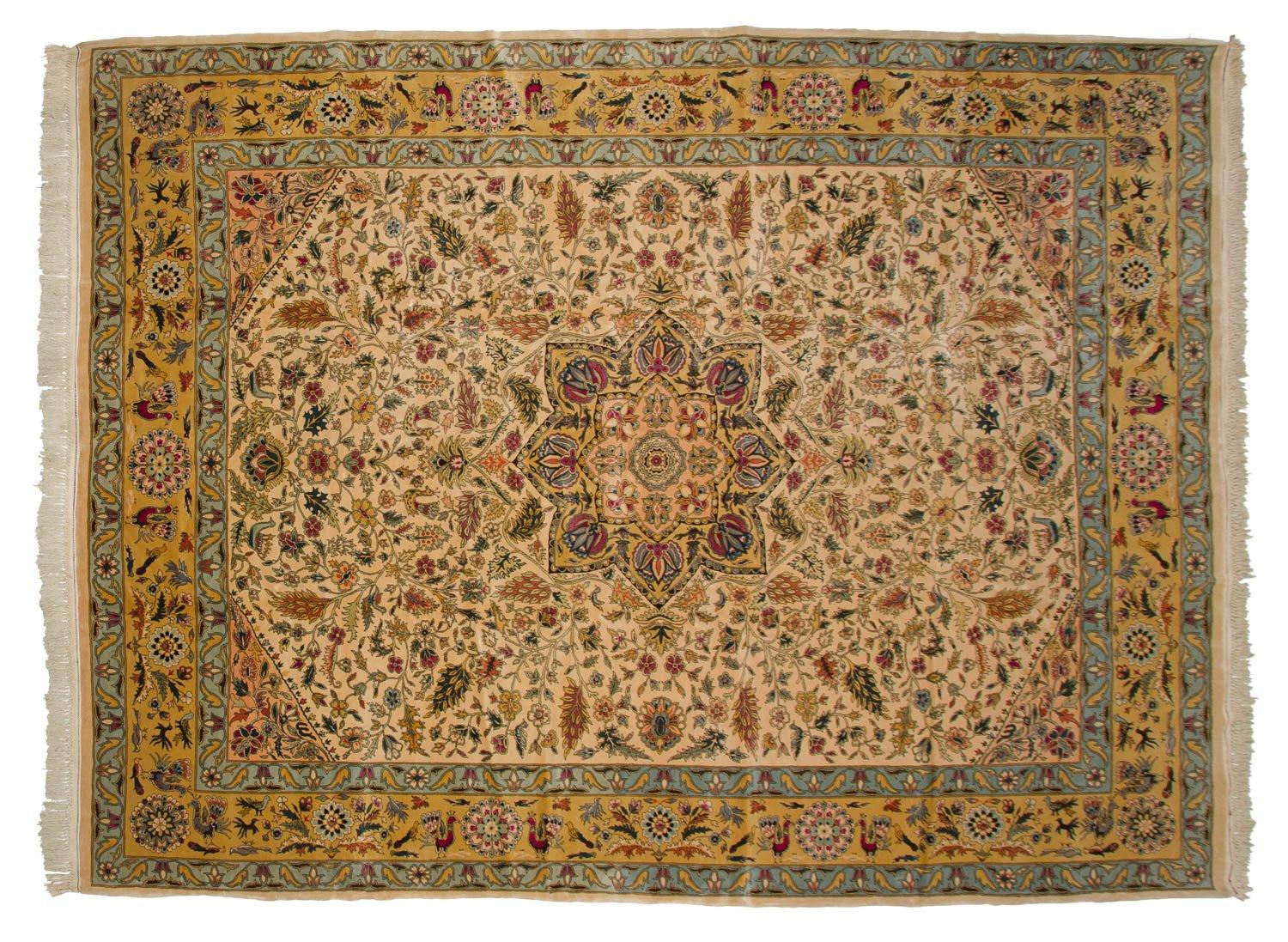 Wool Vintage Fine Bulgarian Isfahan Design Carpet For Sale