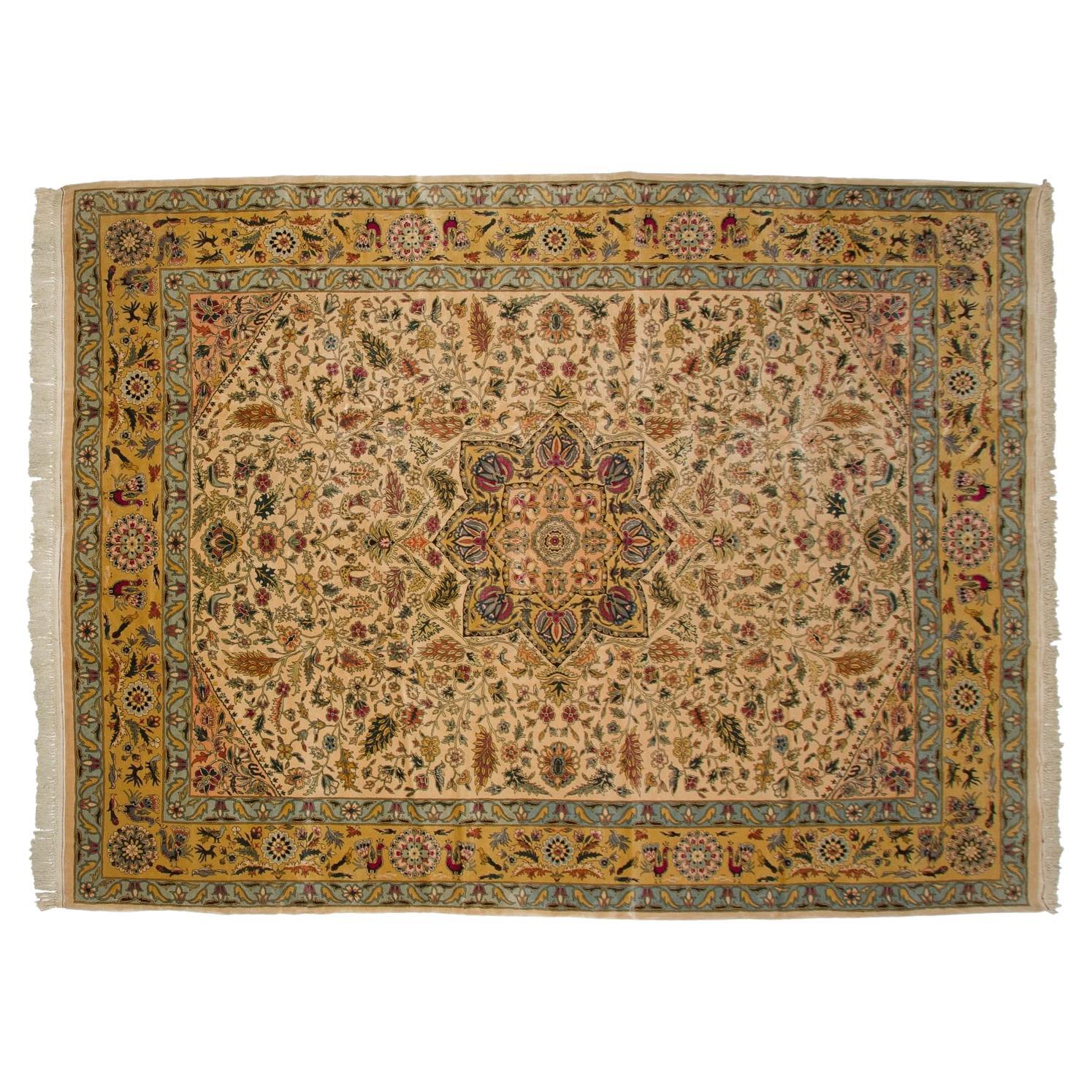 Vintage Fine Bulgarian Isfahan Design Carpet For Sale