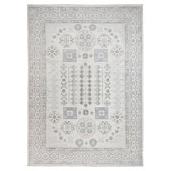 10'x13'6" Honeydew White Khotan Design All Natural Wool Oriental Rug