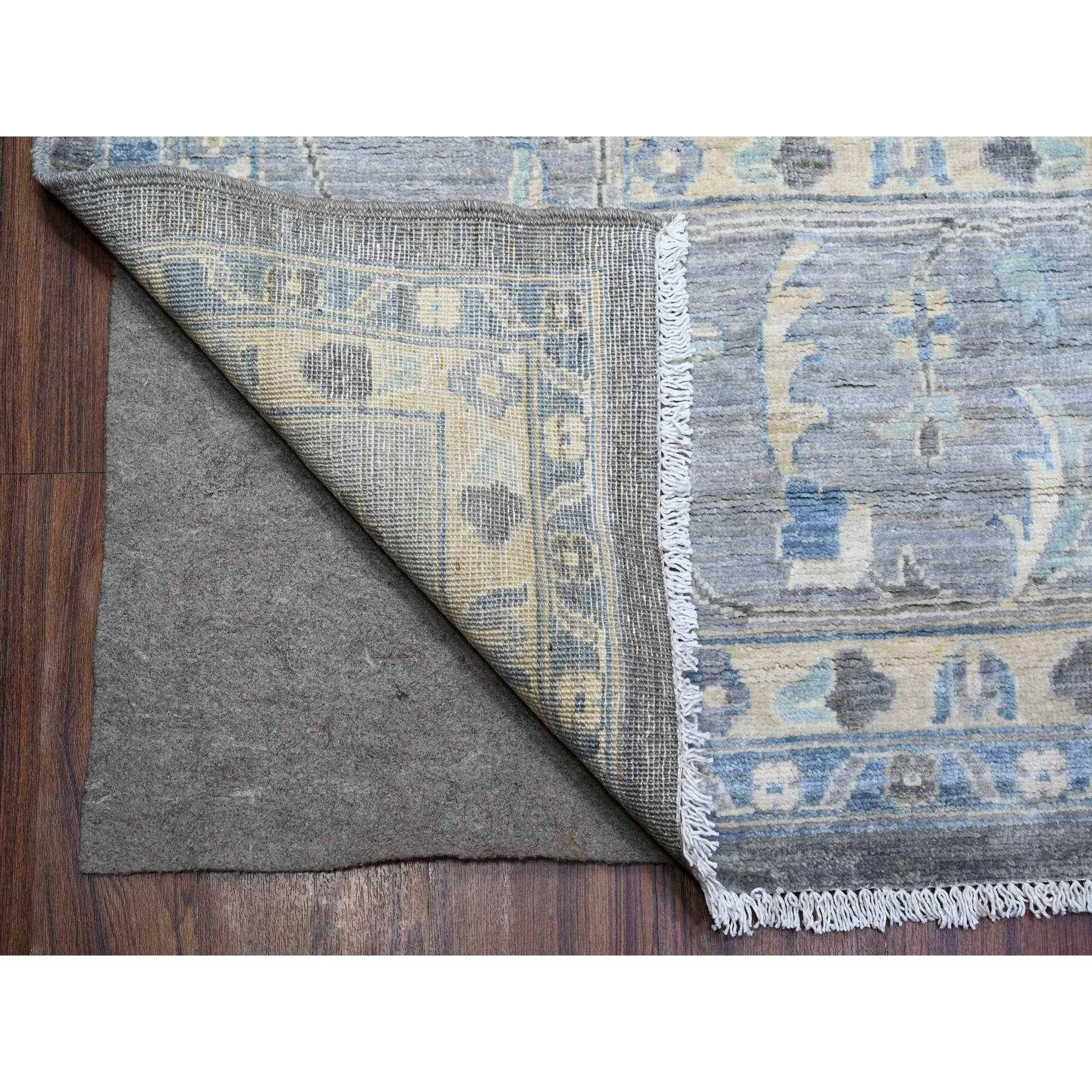 Afghan Tapis oriental noué à la main Kendall gris anthracite Peshawar Mahal Design 10'x13'6