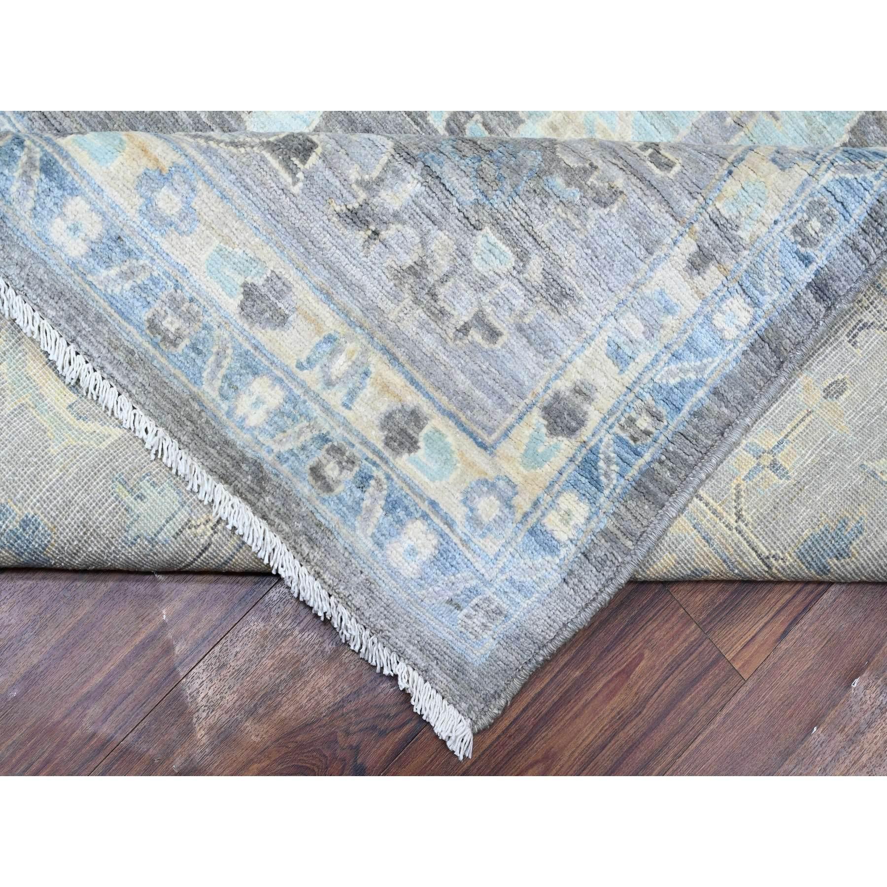 Tapis oriental noué à la main Kendall gris anthracite Peshawar Mahal Design 10'x13'6