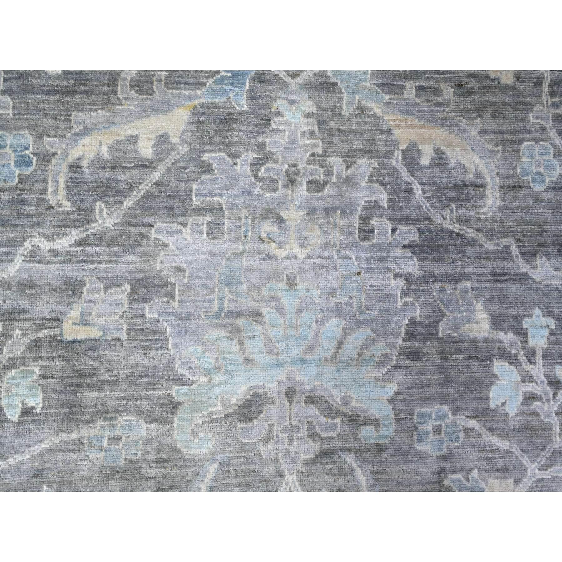 Laine Tapis oriental noué à la main Kendall gris anthracite Peshawar Mahal Design 10'x13'6