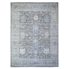 10'x13'6" Kendall Charcoal Gray Peshawar Mahal Design Hand Knotted Oriental Rug