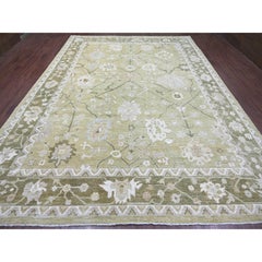 10'x13'6" Greene & Greene Greene & Greene & Greene Oushak Leaf Design/One Tappeto in lana annodato a mano