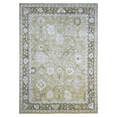10'x13'6" Greene & Greene Greene & Greene & Greene Oushak Leaf Design/One Tappeto in lana annodato a mano