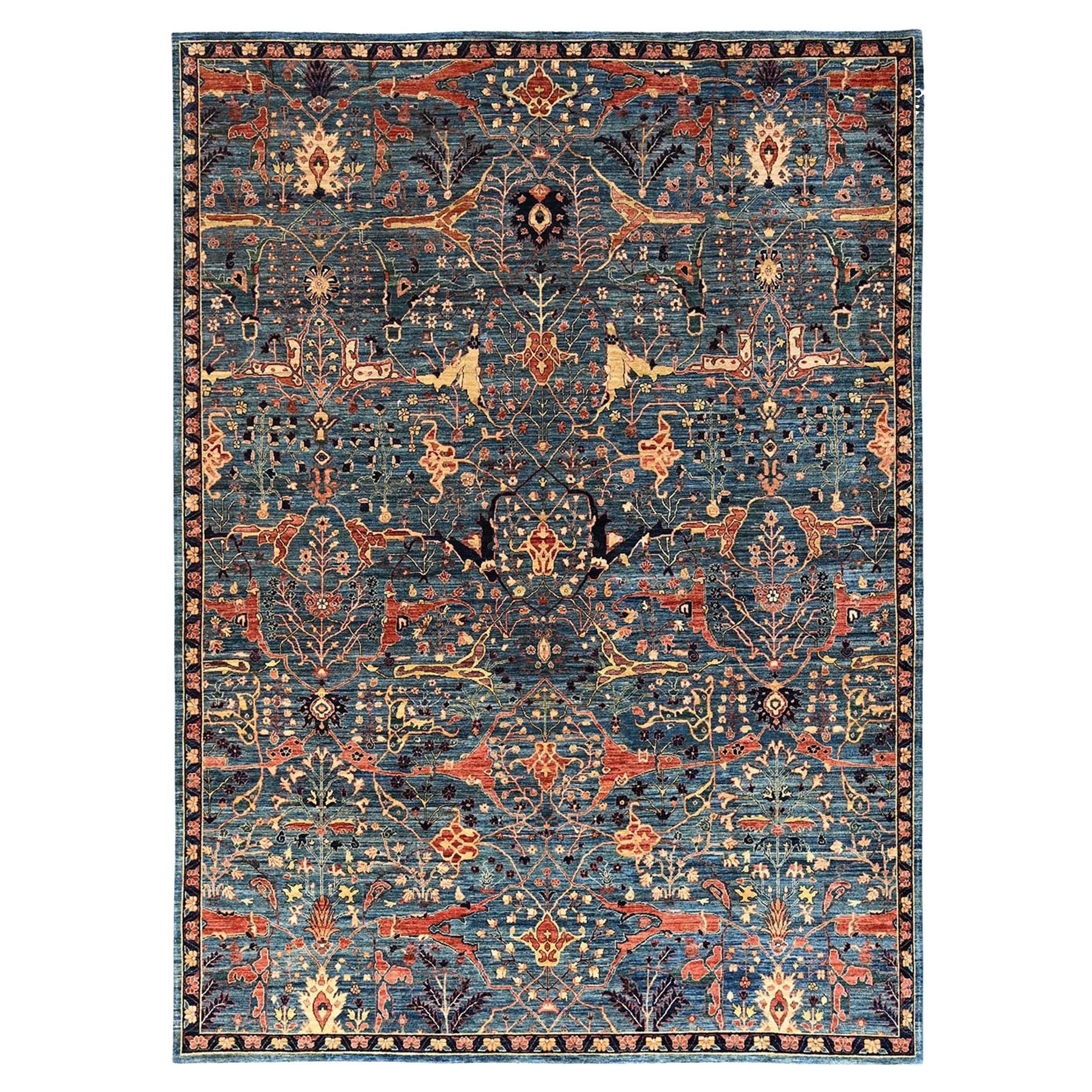 10
x13
7" Imperial Blue Bijar Garus Design Aryana Grade Hand Knotted Wool Rug