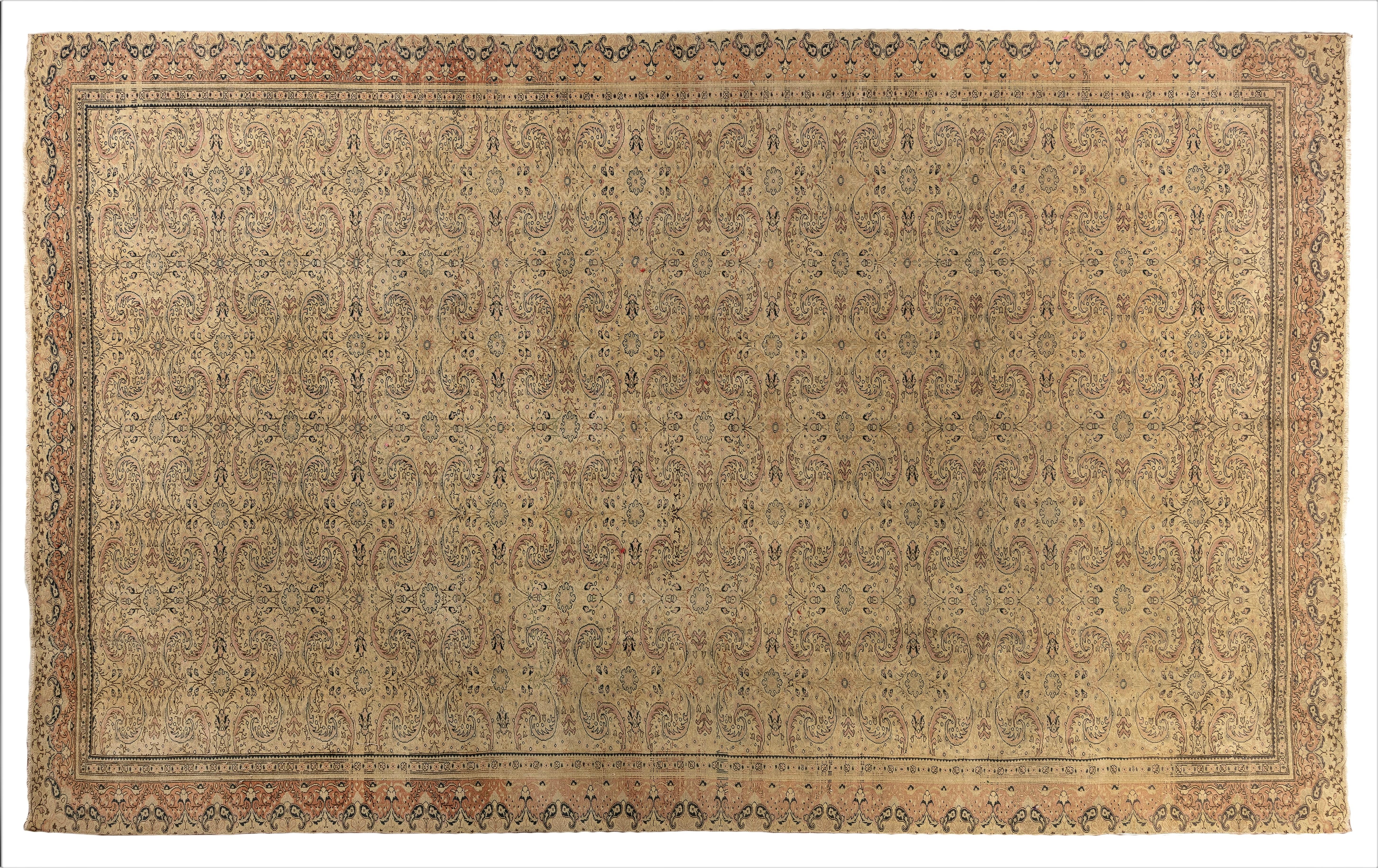Hand-Woven 10x13.7 Ft Very Fine Vintage Turkish Sivas Rug, Wool Carpet, Floor Covering For Sale