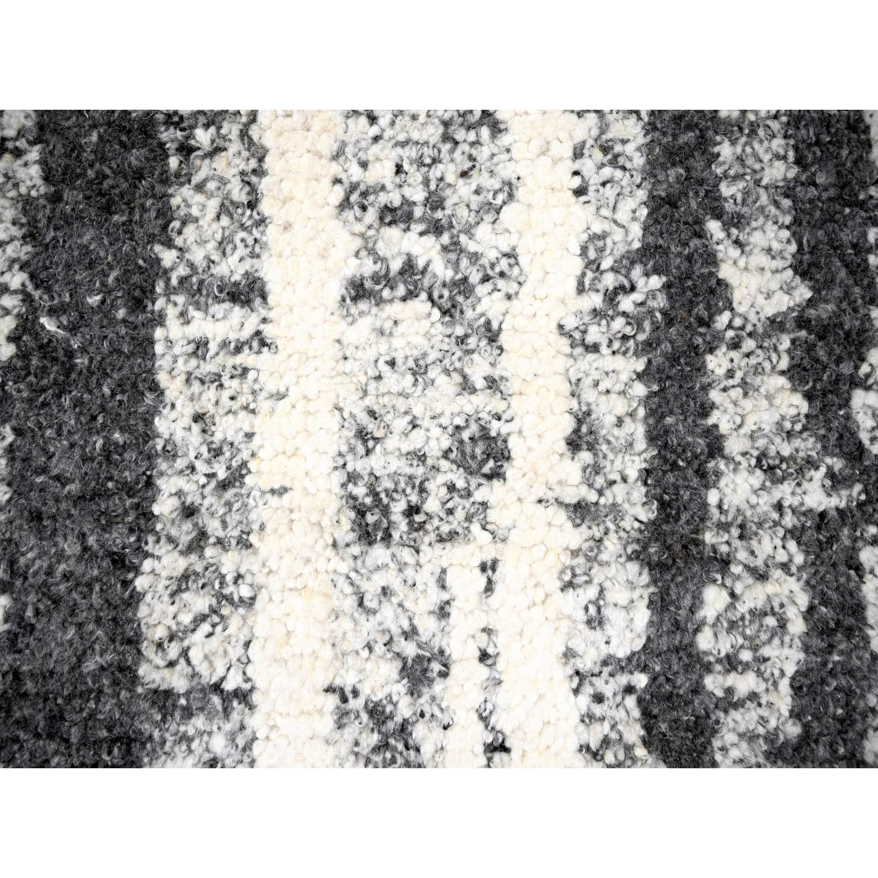 Lana Tappeto orientale annodato a mano con design moderno in lana avorio e nero 10'x13'8