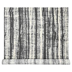 10'x13'8" Ivory and Black Wool Modern Design Hand Knotted Oriental Rug