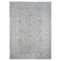 10'x13'8" White Washed Out Peshawar All Over Pattern Tapis 100% laine noué à la main