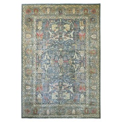 Alfombra Oriental de Lana Anudada a Mano de 10'x13'9" Gris Peshawar con Diseño Bijar Garus