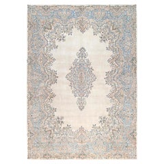 10
x13
9" Ivory Hand Knotted Vintage Persian Kerman Soft Wool Clean Oriental Rug