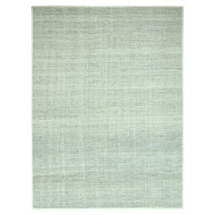 Tappeto in lana annodato a mano 10'x13'9" grigio MISTI con disegno di erba ossidato e invecchiato