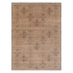 10x14 Beige Grauer Türkischer Oushak Handgeknüpfter Wollteppich ( SE-2 Gold )