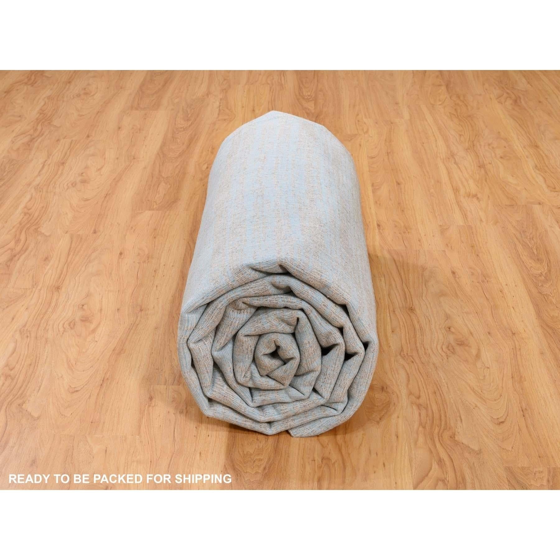 10'x14' Blauer Jacquard-Teppich aus handgewebter moderner Bio-Wolle Orientteppich im Angebot 2